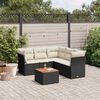 vidaXL Set Divano da Giardino 6 pz con Cuscini Nero in Polyrattan