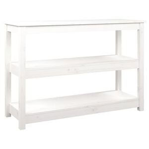 vidaXL Tavolo Consolle Bianco 110x40x74 cm in Legno Massello di Pino