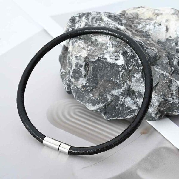 vidaXL Cordino in Pelle Nero &Oslash;5 mm x 5 m Pelle