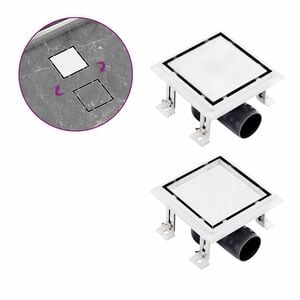 vidaXL Scarico Doccia 2-in-1 Copertura a Piastrella 15x15cm in Acciaio