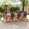 vidaXL Set Pranzo da Giardino 9pz Legno Massello di Acacia e Textilene