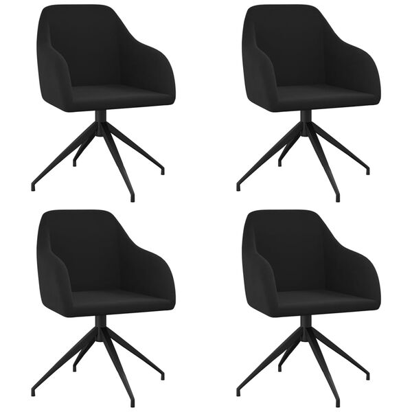 vidaXL Sedie da Pranzo 4 pz Nere in Velluto