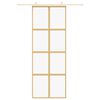 vidaXL Porta Scorrevole Dorata 76x205 Vetro Trasparente ESG Alluminio