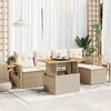 vidaXL Set Divano da Giardino 6 pz con Cuscini Beige Polyrattan Acacia