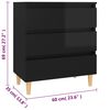 vidaXL Credenza Nero Lucido 60x35x69 cm in Legno Multistrato