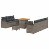 vidaXL Set Divano da Giardino 10 pz 9-Numero di posti Grigio