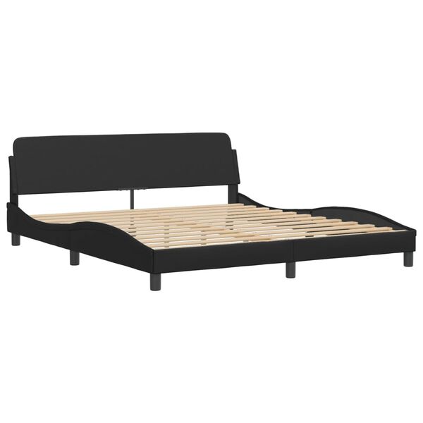 vidaXL Letto con Materasso Dover Nero 180x200 cm in Similpelle