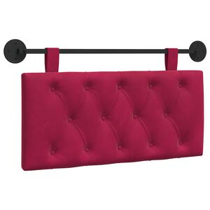 vidaXL Testiera sospesa Con luce LED Rosso Vino Velluto