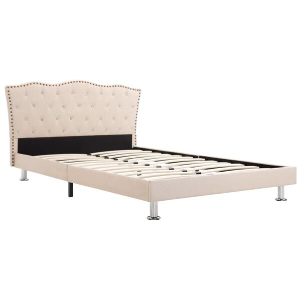 vidaXL Letto con Materasso Tessuto Beige 140x200 cm