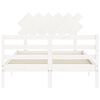 vidaXL Giroletto con Testiera Bianco 120x200 cm in Legno Massello
