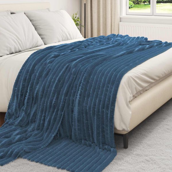 vidaXL Coperte da Pile 6 pcs Blu navy 240 x 220 cm Panno