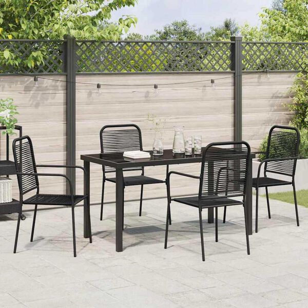 vidaXL Set da Pranzo per Giardino 5 pcs Nero