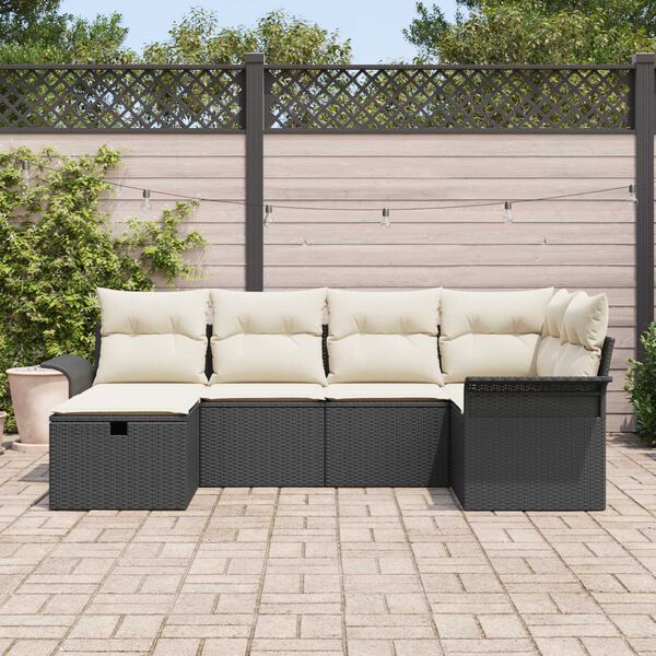 vidaXL Set Divano da Giardino con cuscino 6 pcs Poly Rattan