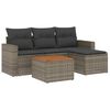 vidaXL Set Divano da Giardino 5 pz con Cuscini Grigio in Polyrattan