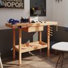 vidaXL Banco da Lavoro da Carpenteria con Cassetto e 2 Morse in Legno