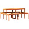 vidaXL Tavolo da Picnic Marrone Cera 160x134x75 cm Legno Massello Pino