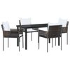 vidaXL Set da Pranzo per Giardino 5 pcs Marrone e Nero Rattan in PE