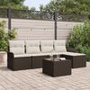 vidaXL Set Divano da Giardino con cuscino 6 pcs Marrone polyrattan