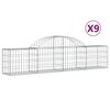 vidaXL Cesti Gabbioni ad Arco 9 pz 200x30x40/60 cm Ferro Zincato