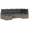 vidaXL Set Divano da Giardino con cuscino 6 pcs Grigio Poly Rattan