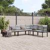 vidaXL Set Panche Giardino Cuscini 4pz Nero Acciaio Verniciato Polvere
