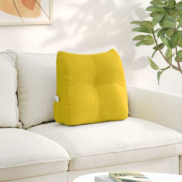 vidaXL Cuscino per Schiena Giallo 45 x 24 x 50 cm Velluto