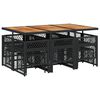 vidaXL Set da Pranzo da Giardino 11 pz con Cuscini in Polyrattan Nero