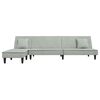 vidaXL Divano Letto a L Grigio Chiaro 255x140x70 cm in Velluto