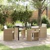 vidaXL Set da Pranzo per Giardino 5 pcs Beige polyrattan