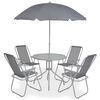 vidaXL Set da Pranzo da Giardino 6 pz in Acciaio e Textilene Grigio