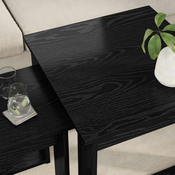 vidaXL Set di Tavolini da Caff&egrave; 2 pcs Rovere Nero Legno multistrato