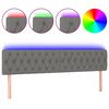 vidaXL Testiera a LED Grigio Scuro 200x7x78/88 cm in Tessuto