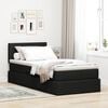 vidaXL Letto con contenitore e materasso con testiera Nero 90 x 190 cm