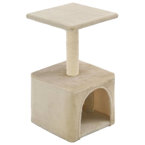vidaXL Albero per Gatti con Tiragraffi in Sisal 55 cm Beige