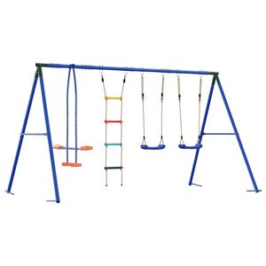 vidaXL Set di Altalene per Esterni Multicolore Acciaio e PE