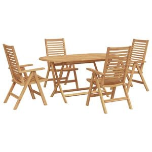 vidaXL Set da Pranzo per Giardino 5 pcs Marrone Legno di teak solido