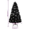 vidaXL Albero Natale con Fiocchi di Neve a LED Nero 120cm Fibra Ottica