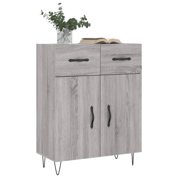 vidaXL Credenza Grigio Sonoma 69,5x34x90 cm in Legno Multistrato