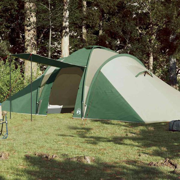 vidaXL Tenda da Campeggio a Cupola per 6 Persone Verde Impermeabile