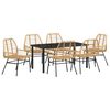vidaXL Set da Pranzo per Giardino 7 pcs Marrone polyrattan