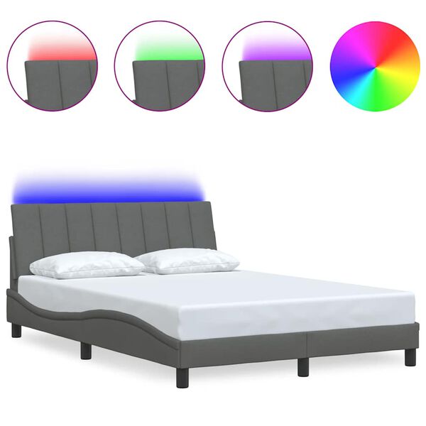 vidaXL Giroletto senza Materasso Hanko Grigio Scuro 120x200 cm Tessuto