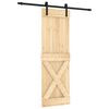 vidaXL Porta Scorrevole con Set Hardware 70x210 cm Legno Massello Pino