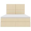 vidaXL Letto con contenitore e materasso Crema 140 x 190 cm Poliestere