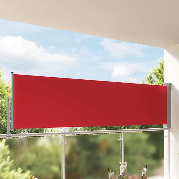 vidaXL Tenda Laterale Retrattile per Patio 100x300 cm Rossa