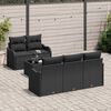 vidaXL Set Divano da Giardino Nero polyrattan