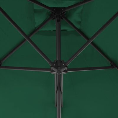 vidaXL Ombrellone da Esterni con Palo in Acciaio 300 cm Verde
