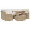 vidaXL Set Divano da Giardino 7 pz Beige Poly Rattan