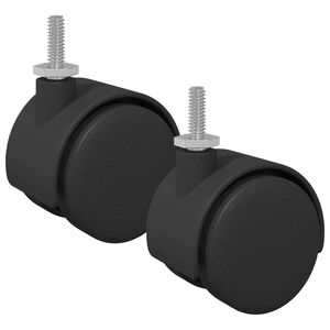 vidaXL Ruota 2 pz Nero e Argento 40,1 x 40,1 x 37,8 mm Ferro e PP