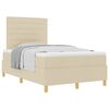vidaXL Letto a molle con materasso Crema 120 x 190 cm Tessuto