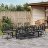 vidaXL Set da Pranzo per Giardino 9 pcs Nero polyrattan
